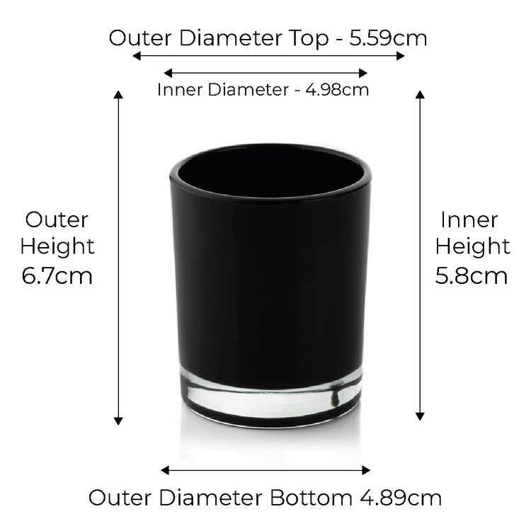 Candle Shack Candle Jar 9cl Votive Candle Glass - Internally Black Gloss (box of 10)