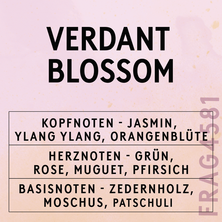 Die Duftkarte für den Verdant-Blossom-Duft von Candle Shack mit Duftnoten