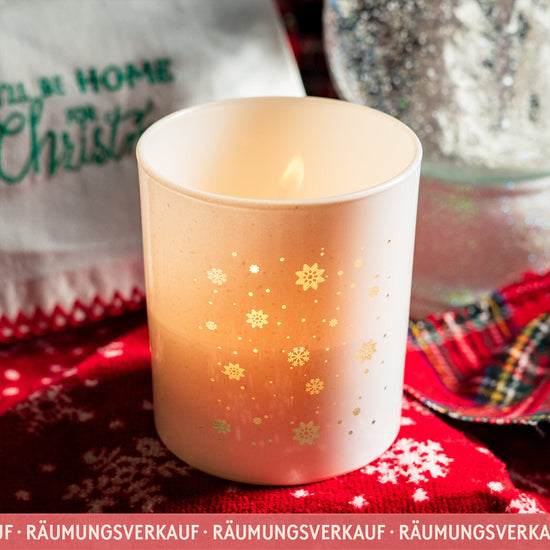 Winterliches Leben - Weihnachtliches Kerzenglas Lotti 30 cl in Glänzendem Weiß (6er Pack)