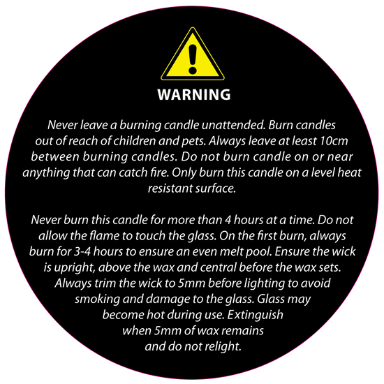 50mm Sicherheitskennzeichnung für Kerzen (schwarz)