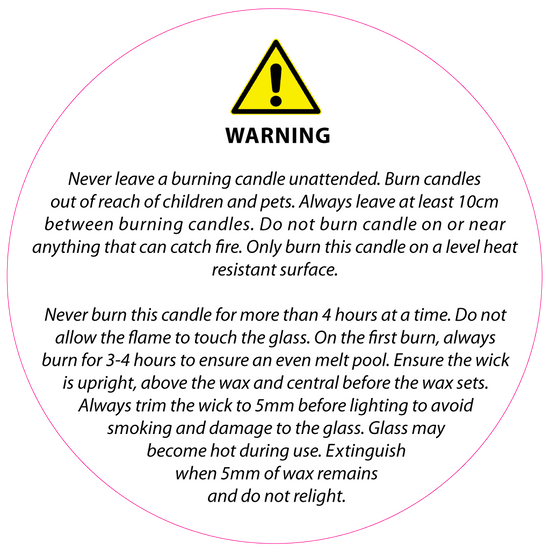 50mm Sicherheitskennzeichnung für Kerzen (weiß)