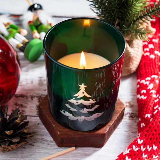 Sehnsucht nach dir - Weihnachtliches Kerzenglas 30 cl Lotti in Smaragdgrün (6er-Pack)