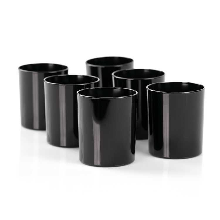 Candle Shack Candle Jar 30cl Lotti Candle Glass - Externally Black Gloss (box of 6)