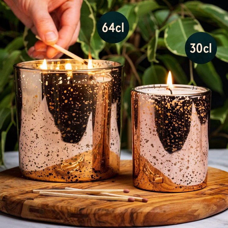 Candle Shack Candle Jar 64cl Tall 3-Wick Candle Bowl - Electroplated Copper