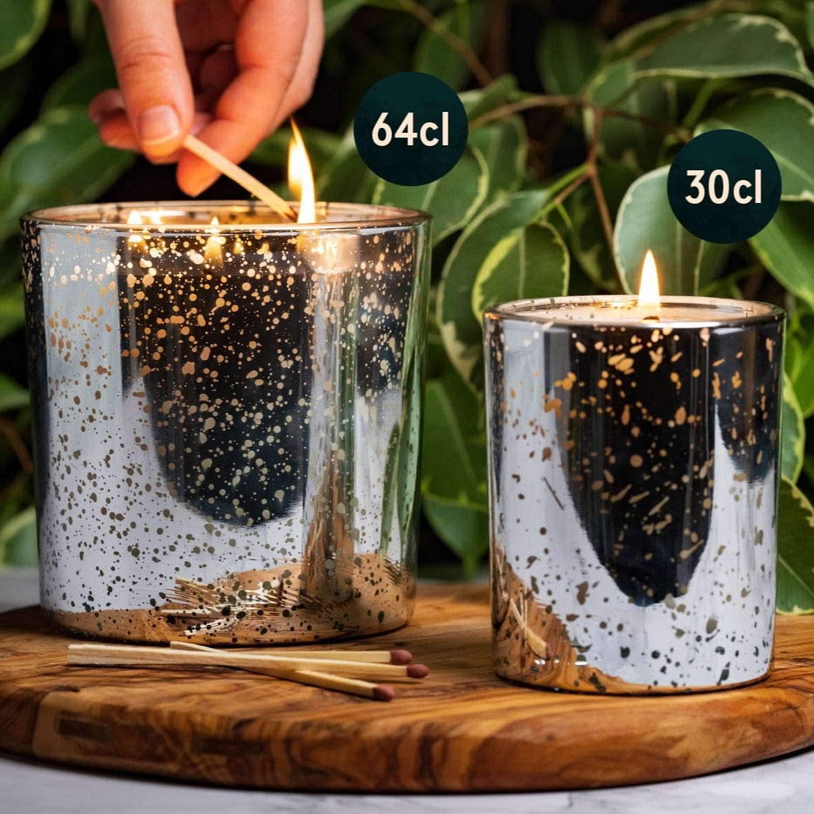 Candle DE - 3-Docht Tall | Shack 64cl versilbert Kerzenglas
