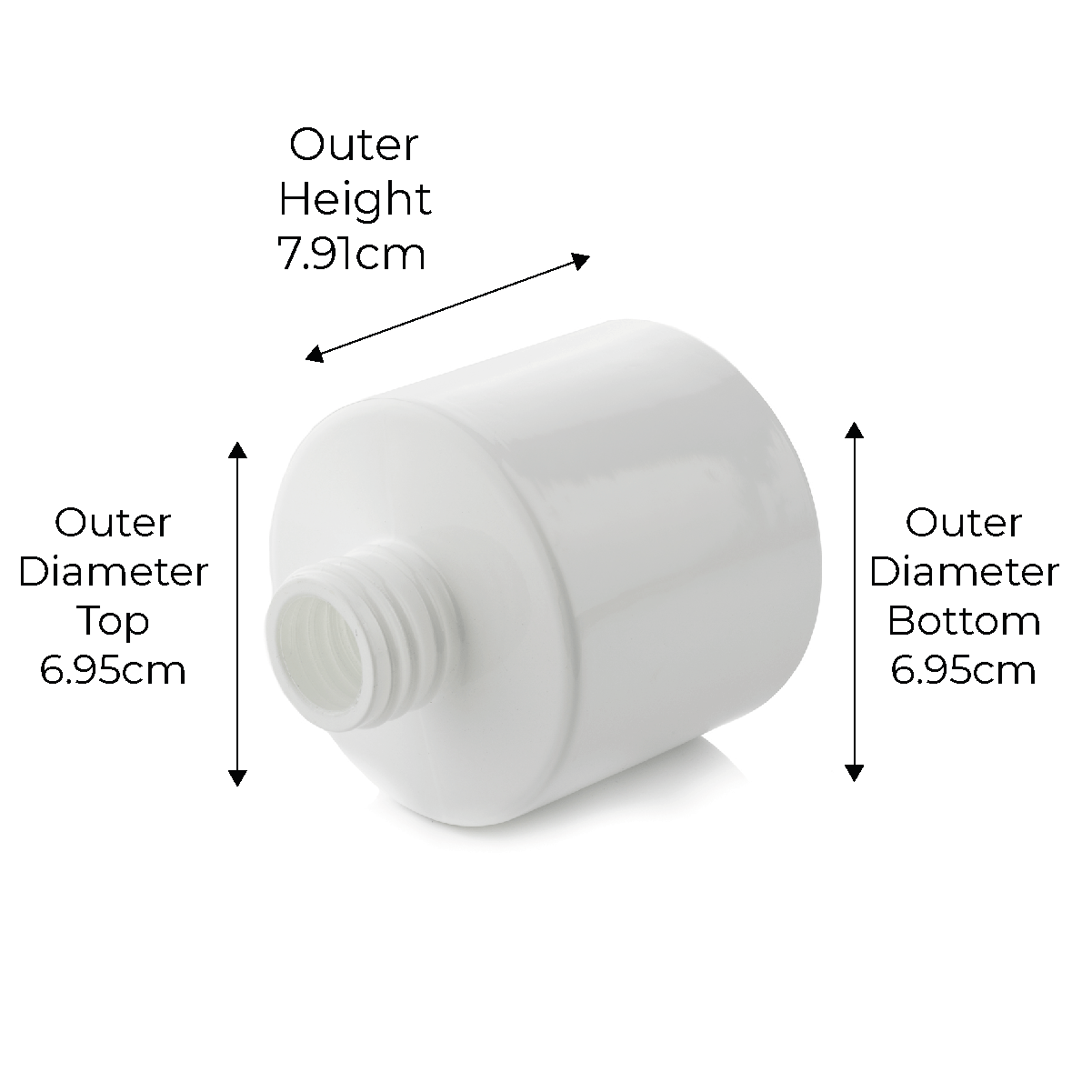 100ml kleine runde Diffuser-Flasche - glänzend weiß (6er-Pack